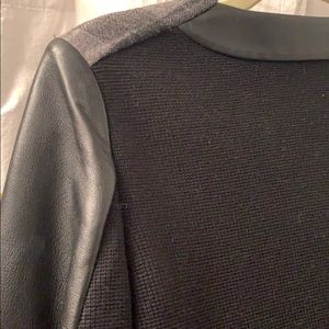 M. Patmos leather and wool sweater coat